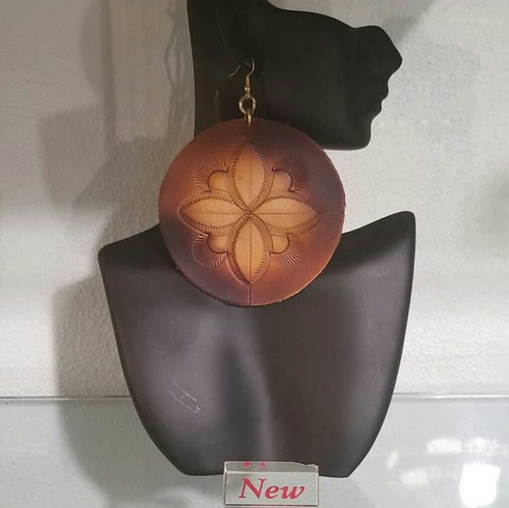 Leather Rounds Earrings